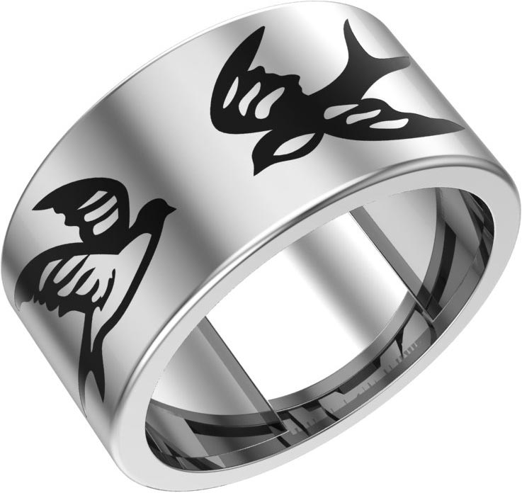 Серебряное кольцо ''Ласточки'' POKROVSKY 0101600-00875 с эмалью