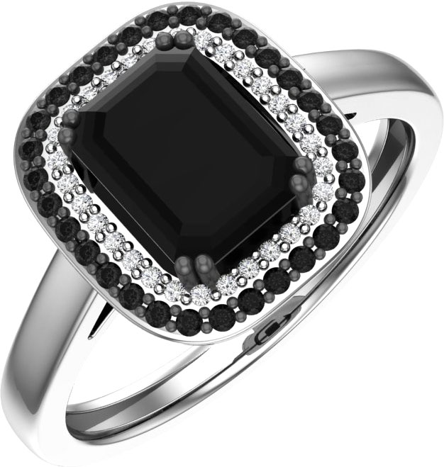 Женский серебряный перстень POKROVSKY 1100939-04345 с кварцем, фианитами, черными фианитами