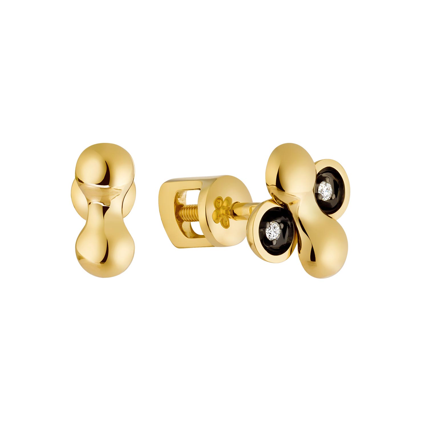 Золотые серьги пусеты-гвоздики Ringo ZS-2957-Y c бриллиантами