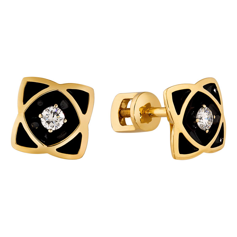 Золотые серьги пусеты-гвоздики Ringo ZS-3028-Y с бриллиантами