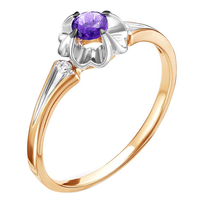 Золотое кольцо RoseGrace 5-2512-103-1K-TN с танзанитом, бриллиантами