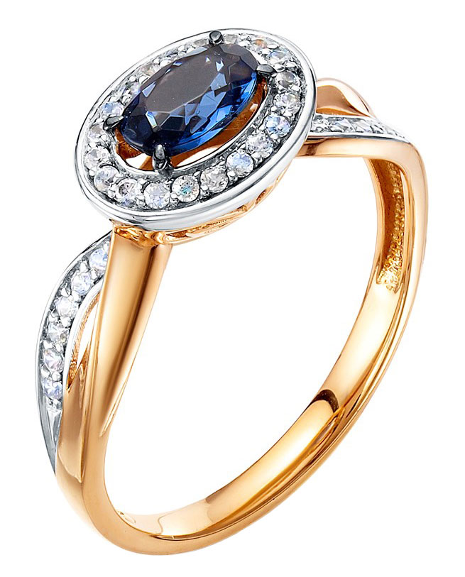 Золотое кольцо RoseGrace 5-3567-106-1K-SAP с сапфирами, бриллиантами