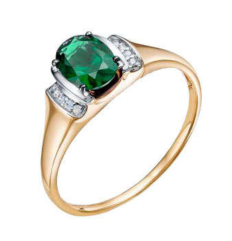 Золотое кольцо RoseGrace 5-3620-103-1ZH-IZGT с изумрудом, бриллиантами