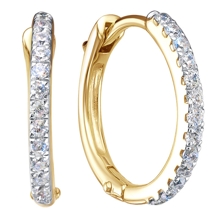 Золотые серьги кольца RoseGrace 5-5441-103-2ZH с бриллиантами