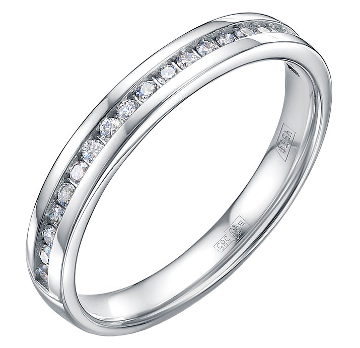 Обручальное кольцо из белого золота RoseGrace 5-5636-103-1B с бриллиантами