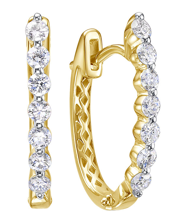 Золотые серьги кольца RoseGrace 5-5640-103-2ZH с бриллиантами
