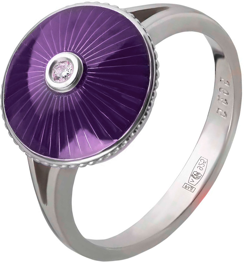 Серебряное кольцо Русские Самоцветы 76124 с бриллиантом, эмалью