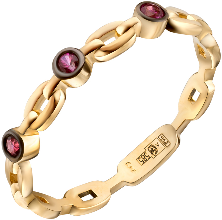 Золотое кольцо Русские Самоцветы 95672 с рубинами