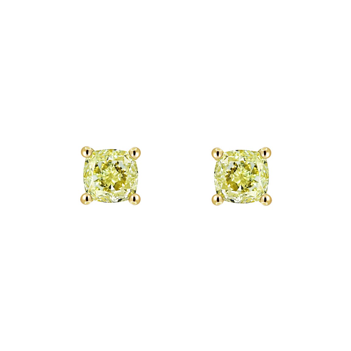 Золотые серьги пусеты-гвоздики SARGON JEWELRY E2591-2053 с желтыми бриллиантами