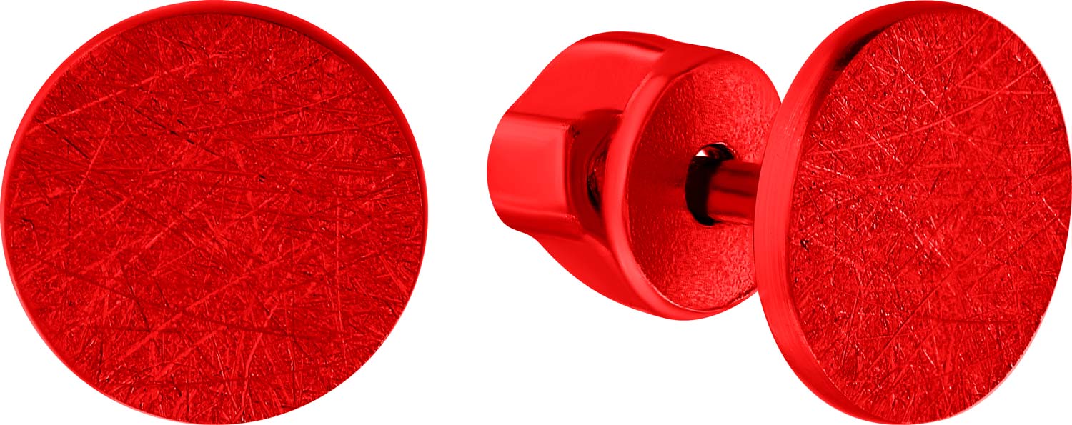 Серебряные серьги пусеты-гвоздики ''Red'' SBLESKOM 40580-sb с эмалью