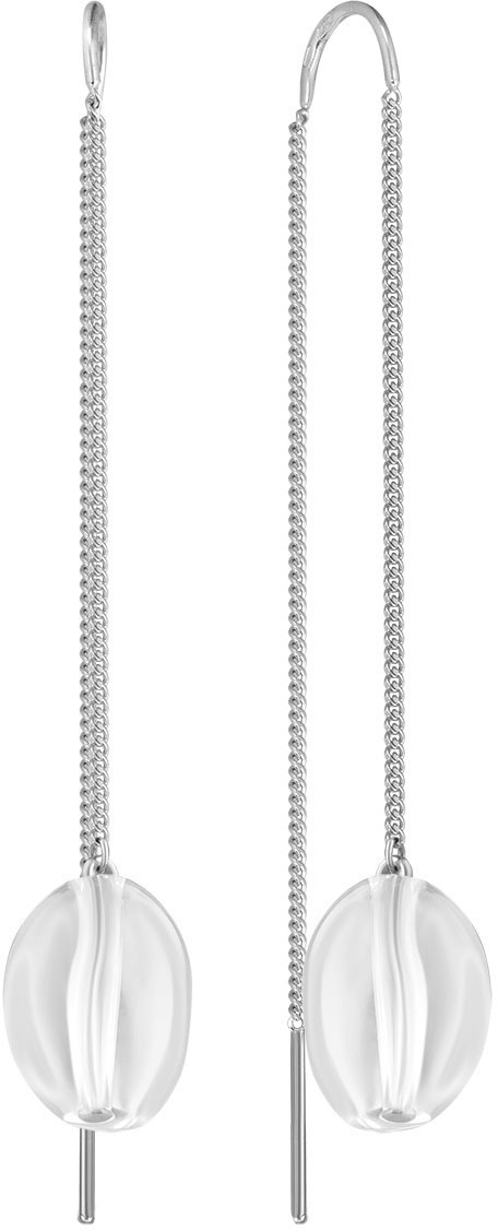 Серебряные серьги продевки Серебро России 2340521689-6R-1059049 с горным хрусталем