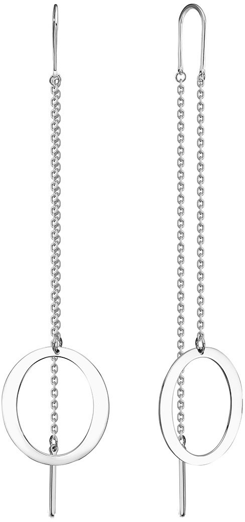 Серебряные серьги продевки с подвесками Серебро России 520-10-456R-1059750