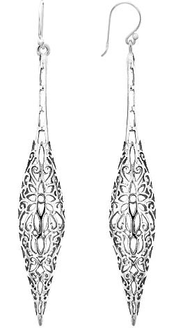 Серебряные длинные серьги с подвесками Серебро России N2164RHO-1047973