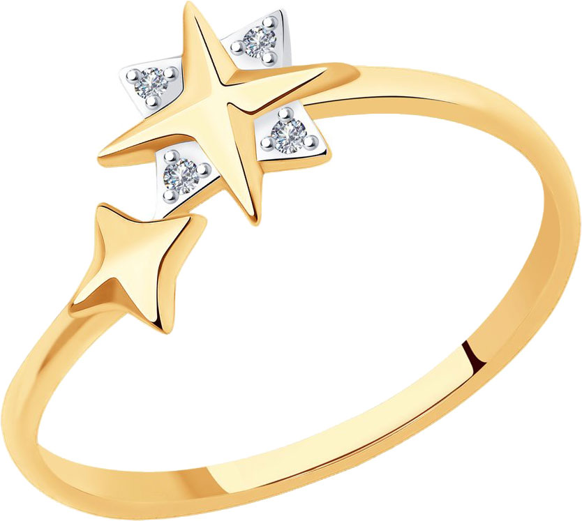 Золотое кольцо SKLV 1011971-5 с бриллиантами Swarovski