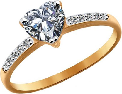Золотое помолвочное кольцо SOKOLOV 016957 с фианитами
