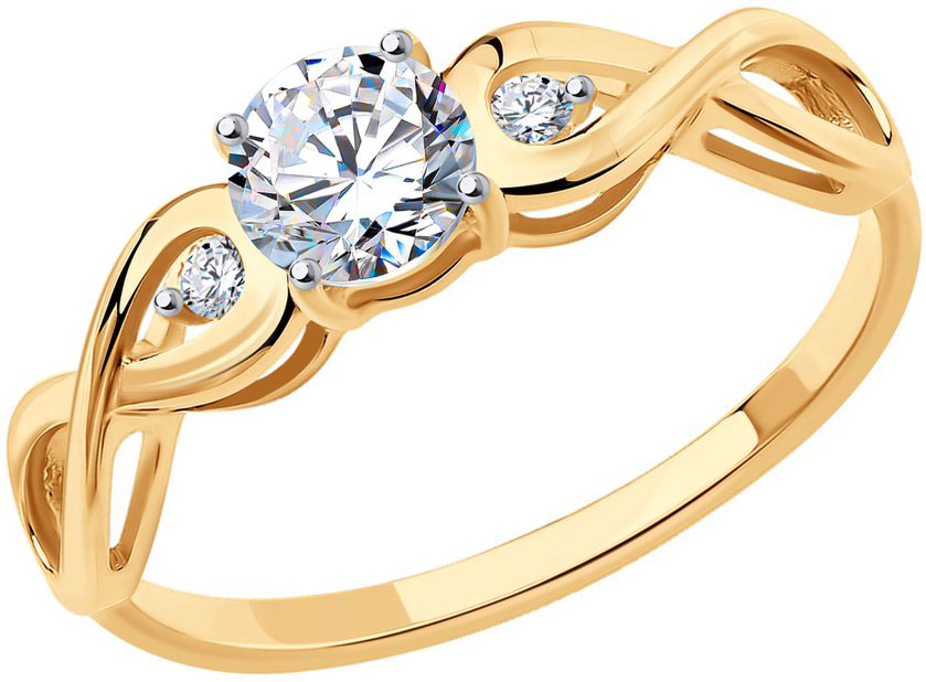 Золотое помолвочное кольцо ''Знак бесконечности'' SOKOLOV 017154 с фианитами