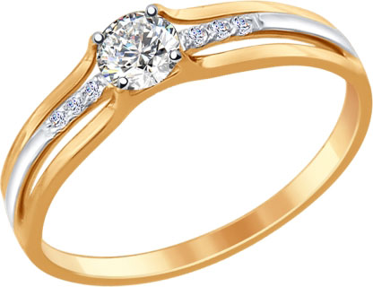 Золотое помолвочное кольцо SOKOLOV 017337 с фианитами