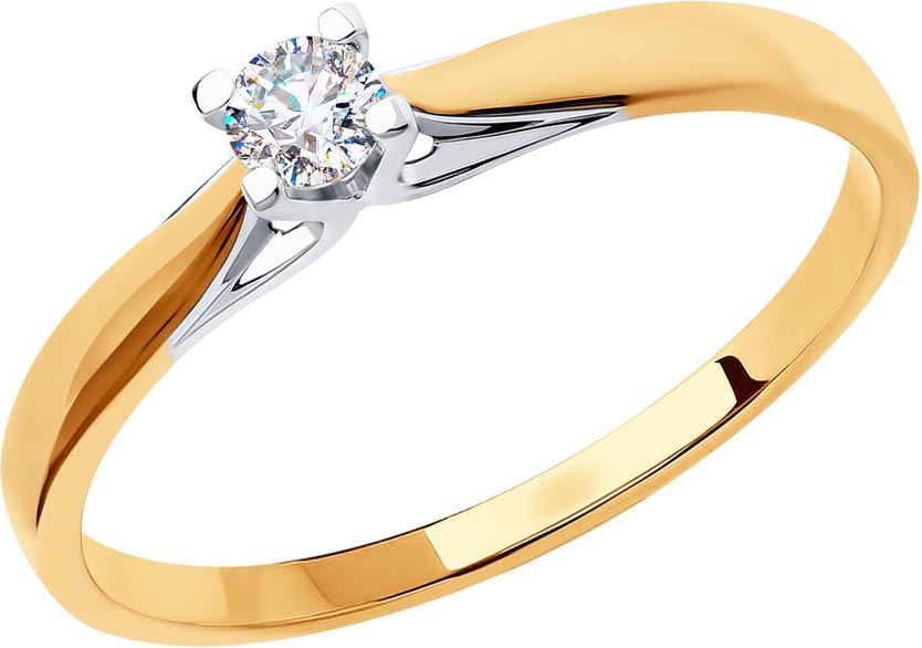 Золотое помолвочное кольцо SOKOLOV 018638 с фианитом
