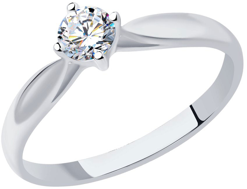 Помолвочное кольцо из белого золота SOKOLOV 1010139 с бриллиантом — купить в AllTime.ru — фото