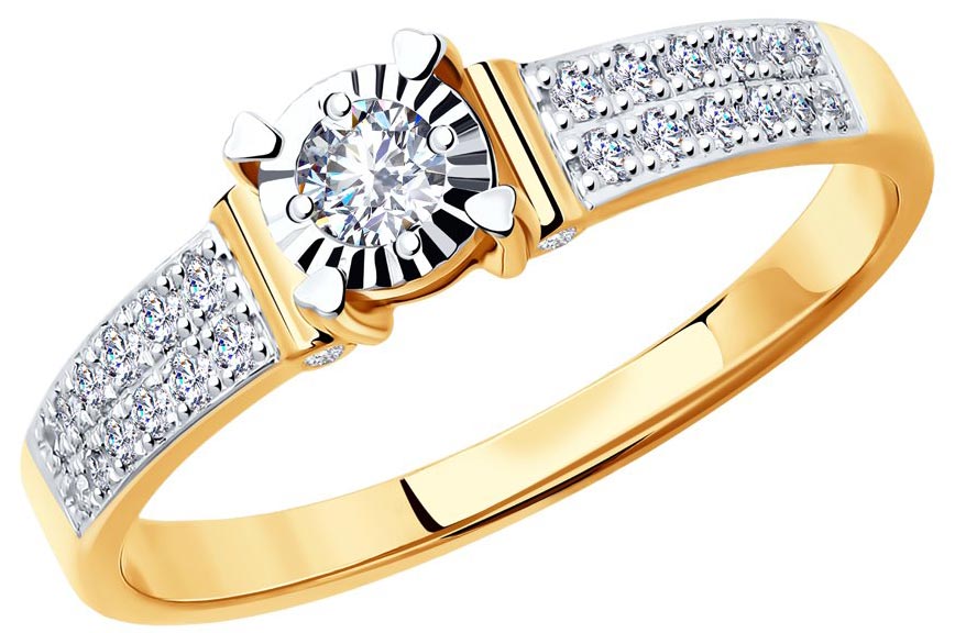 Золотое помолвочное кольцо SOKOLOV 1011115 с бриллиантами