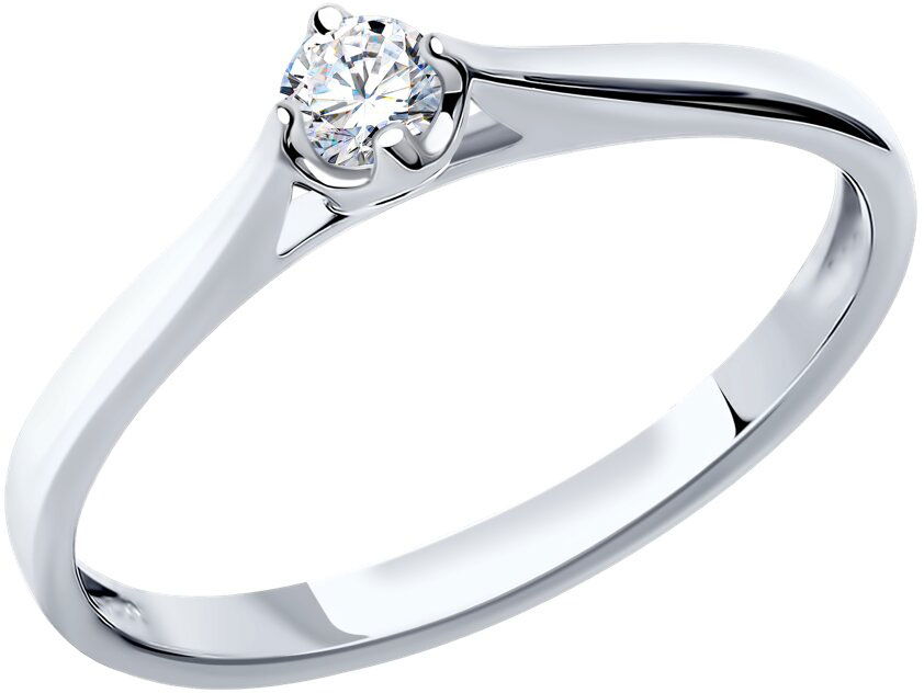 Помолвочное кольцо из белого золота SOKOLOV 1011384 с бриллиантом