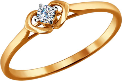 Золотое кольцо SOKOLOV 1011436 с бриллиантом