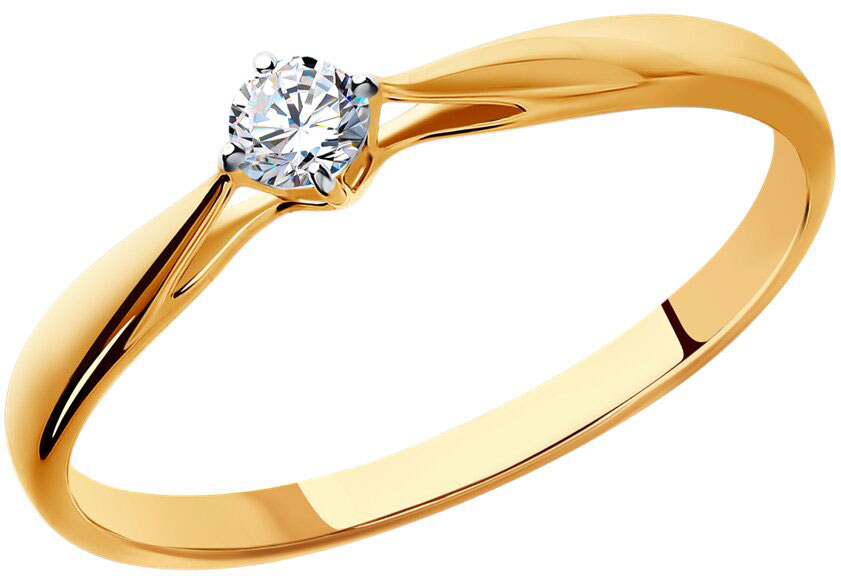 Золотое помолвочное кольцо SOKOLOV 1011495 с бриллиантом