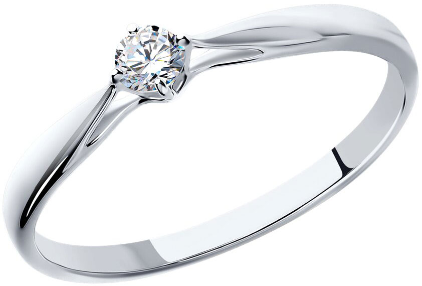 Помолвочное кольцо из белого золота SOKOLOV 1011496 с бриллиантом