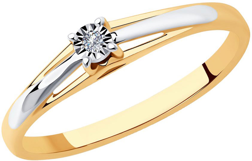 Ювелирное золотое помолвочное кольцо SOKOLOV 1011510 с бриллиантом