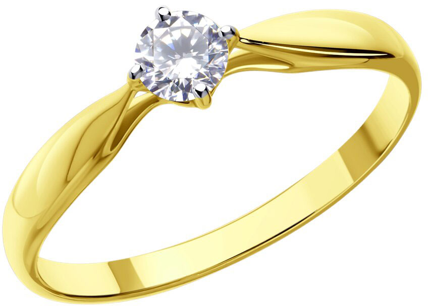 Золотое помолвочное кольцо SOKOLOV 1011588 с бриллиантом