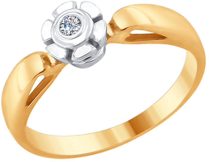 Золотое помолвочное кольцо SOKOLOV 1011659 с бриллиантом