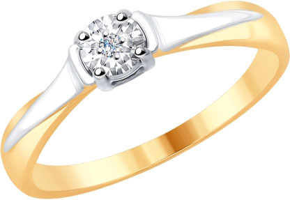 Золотое помолвочное кольцо SOKOLOV 1011689 с бриллиантом