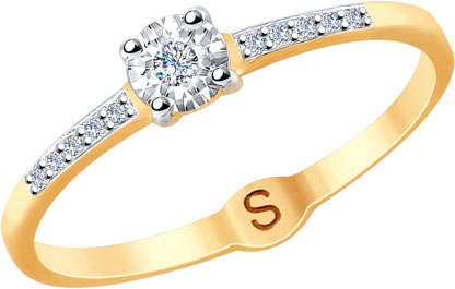 Золотое помолвочное кольцо SOKOLOV 1011713 с бриллиантами