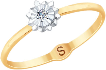 Золотое кольцо SOKOLOV 1011736 с бриллиантом