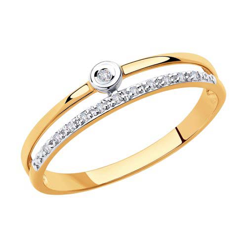 Золотое кольцо SOKOLOV 1011864_s c бриллиантом