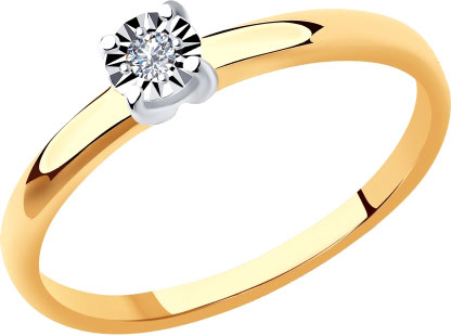 Золотое помолвочное кольцо SOKOLOV 1011905 с бриллиантом