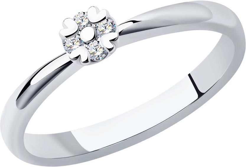 Помолвочное кольцо из белого золота SOKOLOV 1012154-3 с бриллиантами