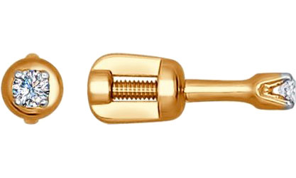 Золотые серьги-пусеты (гвоздики) SOKOLOV 1020046 с бриллиантами