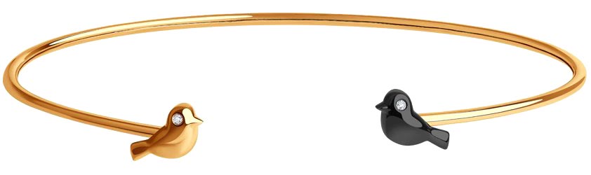 Золотой открытый браслет SOKOLOV 1050196 с бриллиантами