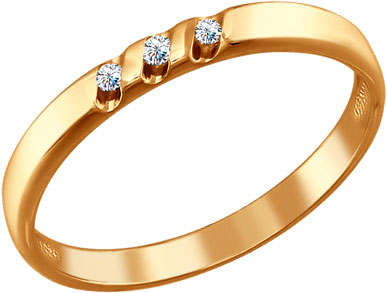 Золотое обручальное кольцо SOKOLOV 1110088 с бриллиантами