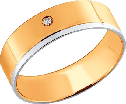 Золотое обручальное кольцо SOKOLOV 1110156 с бриллиантом