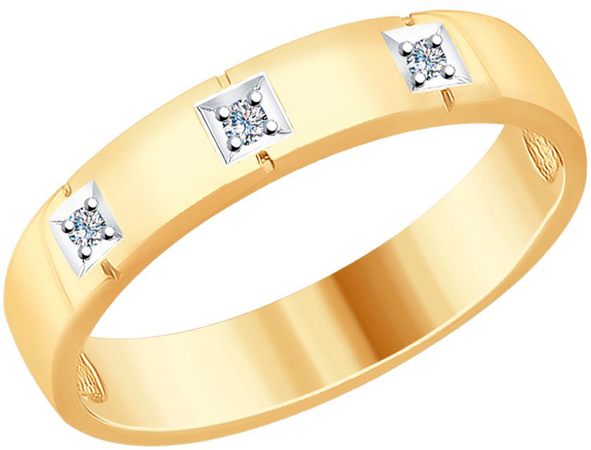 Золотое обручальное парное кольцо SOKOLOV 1110189 с бриллиантами