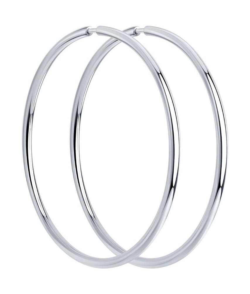 Серьги кольца конго из белого золота SOKOLOV 140001-3