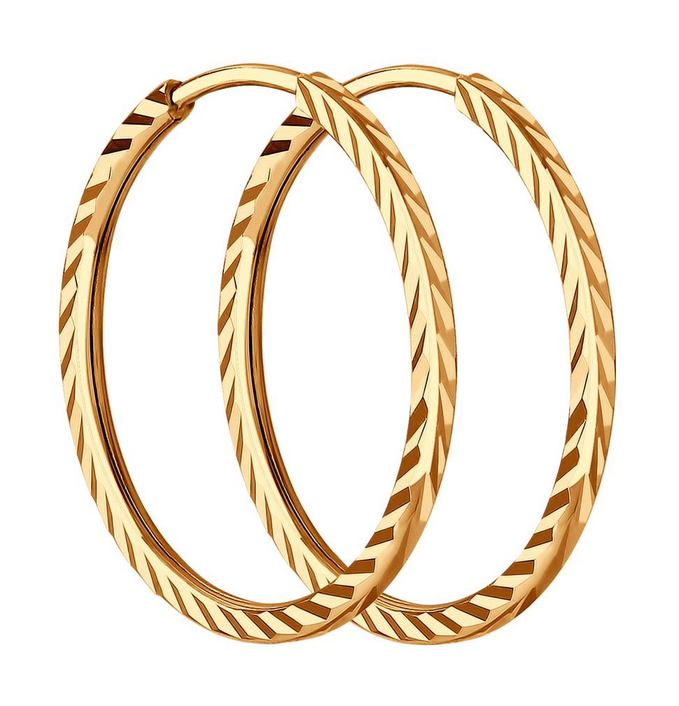 Золотые серьги кольца конго SOKOLOV 140011