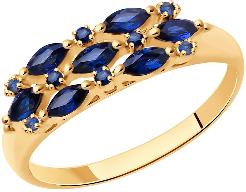 Золотое кольцо SOKOLOV 2010671 с сапфирами