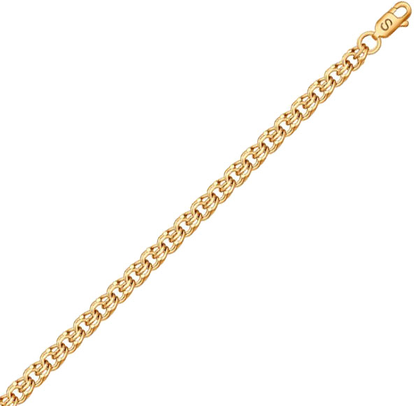 Мужская золотая цепочка на шею SOKOLOV 581070602_s с плетением бисмарк