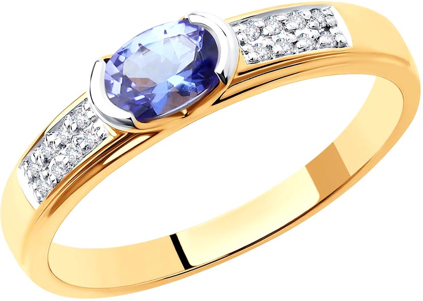 Золотое кольцо SOKOLOV 6014165 с танзанитом, бриллиантами