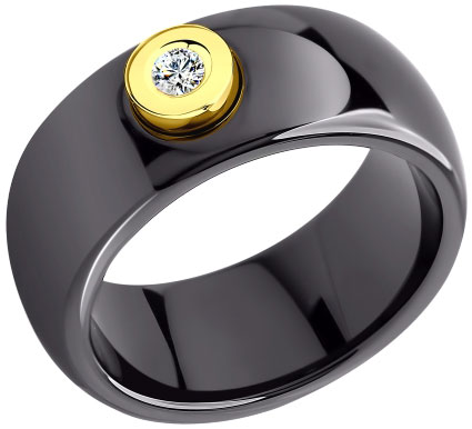 Керамическое кольцо SOKOLOV 6015006 с бриллиантом
