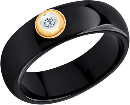 Керамическое кольцо SOKOLOV 6015031 с бриллиантом
