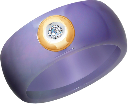 Керамическое кольцо SOKOLOV 6015058 с бриллиантом